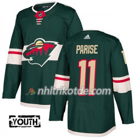 Minnesota Wild Trikot Zach Parise 11 Adidas 2017-2018 Grün Authentic - Kinder